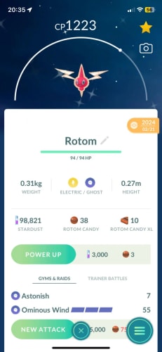 shiny rotom pokemon go