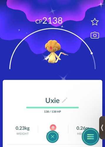 shiny uxie pokemon go