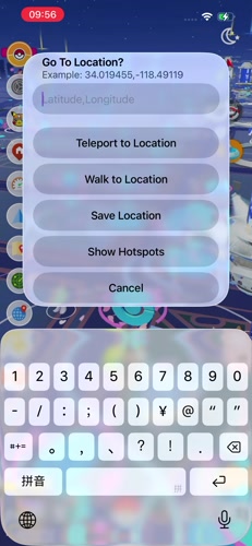 SpooferPro Go To Location dialog for entering GPS coordinates