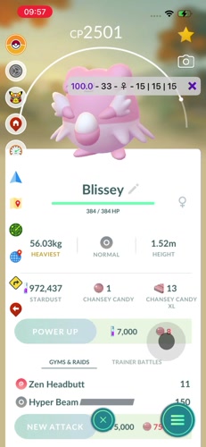 SpooferPro IV preview overlay on a 100 percent Blissey