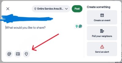 tag a location in nextdoor post