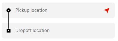 uber pickup dropoff input bar