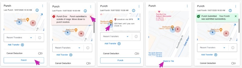 ukg punch with map location