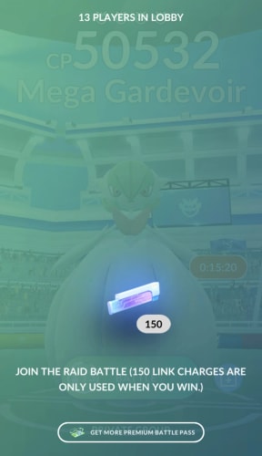 use link charges for mega raid in pokemon go