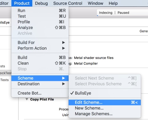 xcode edit schema