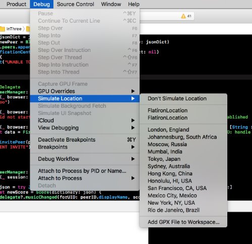 xcode spoof physical device location